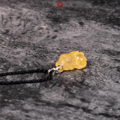 Mặt Tỳ Hưu Thạch Anh Tóc Vàng