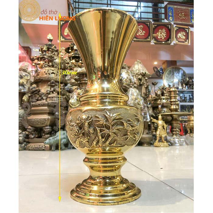 Lọ Hoa Trúc Mai Bằng Đồng Vàng
