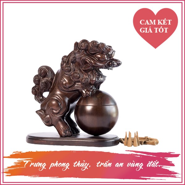 Kỳ lân xông trầm gỗ muồng (size 20)