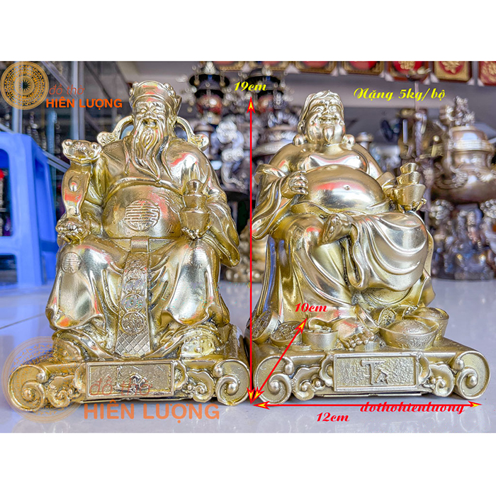 Thần Tài Thổ Địa Vàng Bóng Bằng Đồng