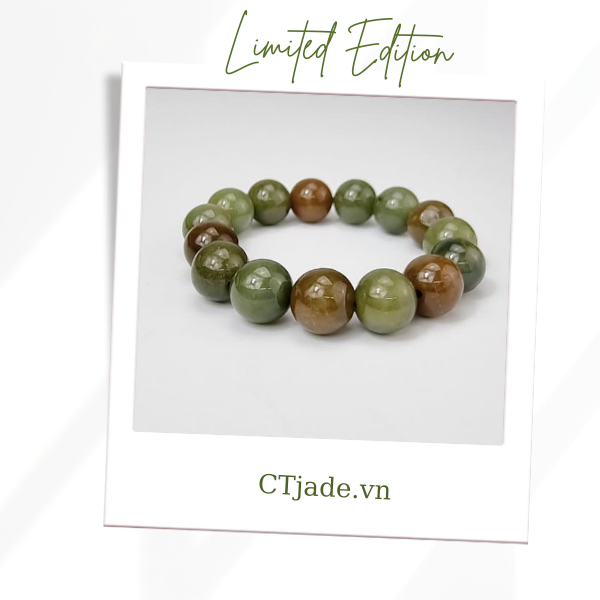 2110139 Trang sức phong thủy hộ mệnh CTjade vòng tay đá Cẩm thạch thiên nhiên