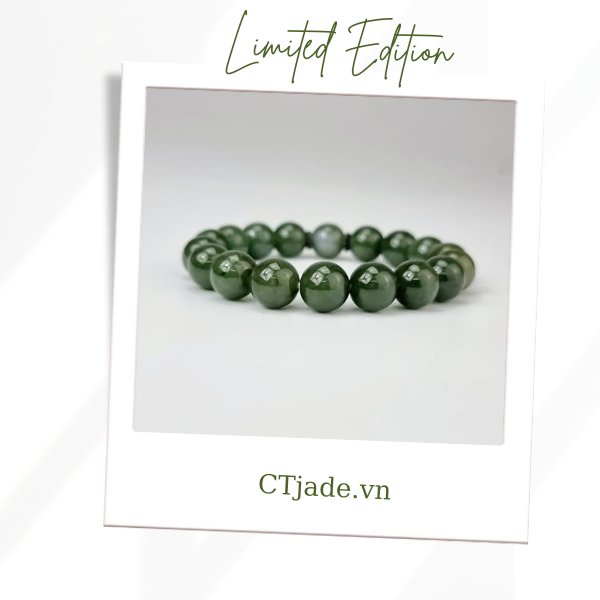 2110129 Trang sức phong thủy hộ mệnh CTjade vòng tay đá Cẩm thạch thiên nhiên