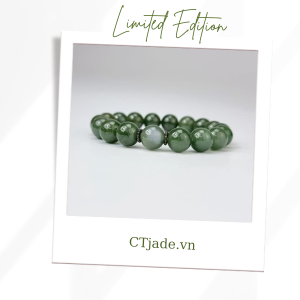 2110129 Trang sức phong thủy hộ mệnh CTjade vòng tay đá Cẩm thạch thiên nhiên