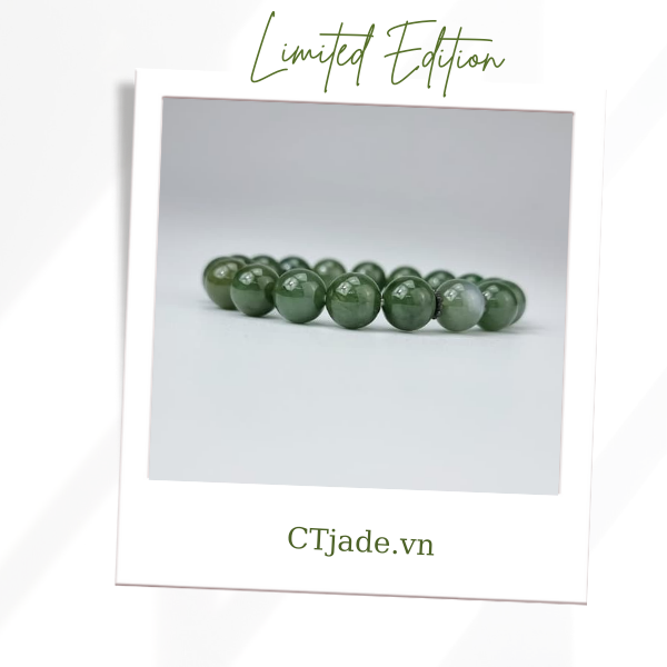 2110129 Trang sức phong thủy hộ mệnh CTjade vòng tay đá Cẩm thạch thiên nhiên