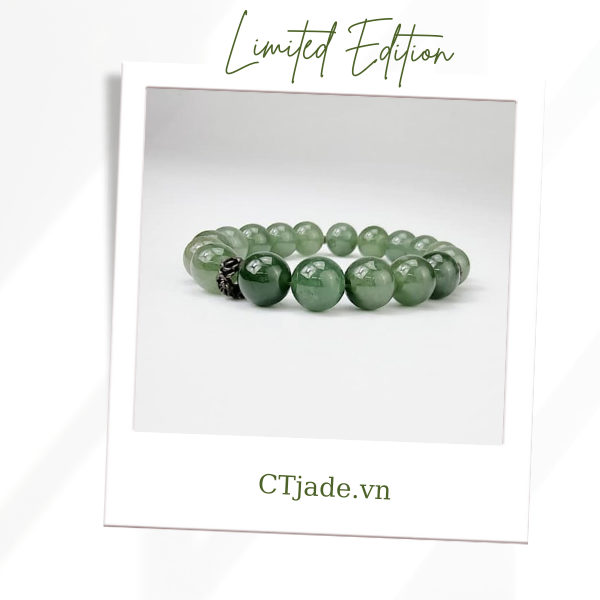 2110131 Trang sức phong thủy hộ mệnh CTjade vòng tay đá Cẩm thạch thiên nhiên