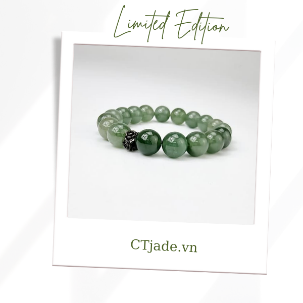 2110131 Trang sức phong thủy hộ mệnh CTjade vòng tay đá Cẩm thạch thiên nhiên