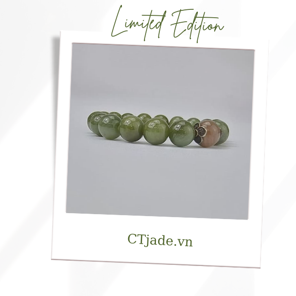 2110135 Trang sức phong thủy hộ mệnh CTjade vòng tay đá Cẩm thạch thiên nhiên