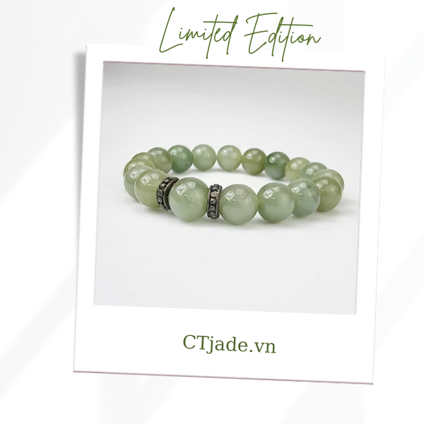 2110133 Trang sức phong thủy hộ mệnh CTjade vòng tay đá Cẩm thạch thiên nhiên