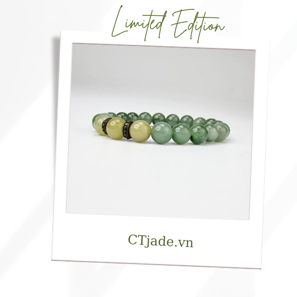2110130 Trang sức phong thủy hộ mệnh CTjade vòng tay đá Cẩm thạch thiên nhiên