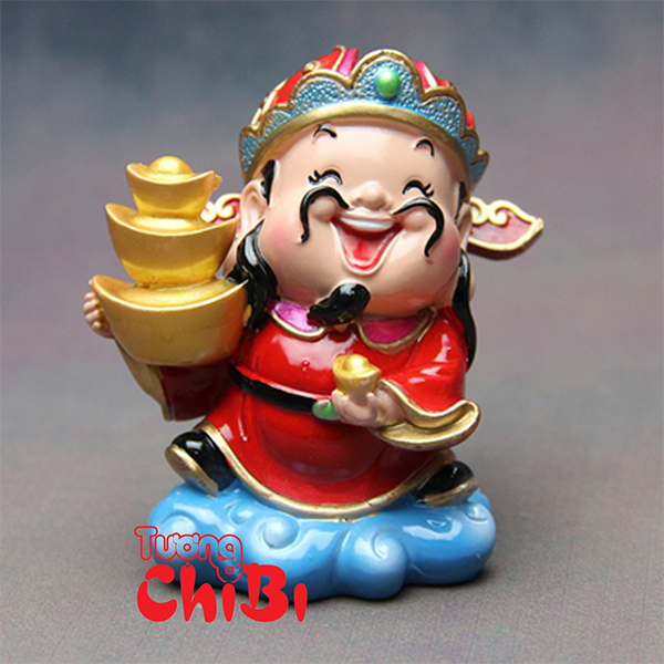 Tượng chibi Thần Tài cầm tháp vàng 7.5cm