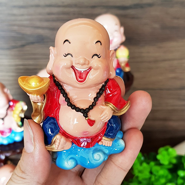 Tượng Chibi Di Lặc Cầm Thỏi Vàng 7cm