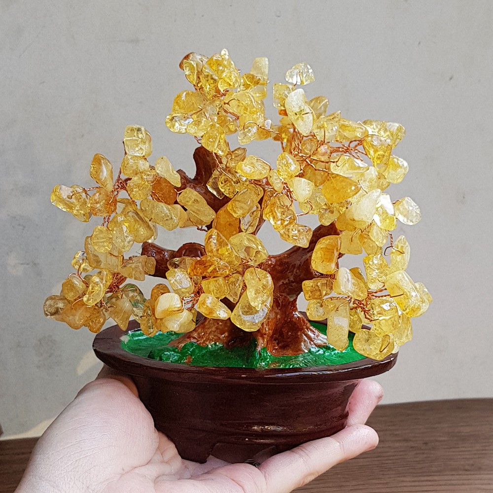 Cây Tài Lộc đá thiên nhiên size 16cm - đá vàng tự nhiên