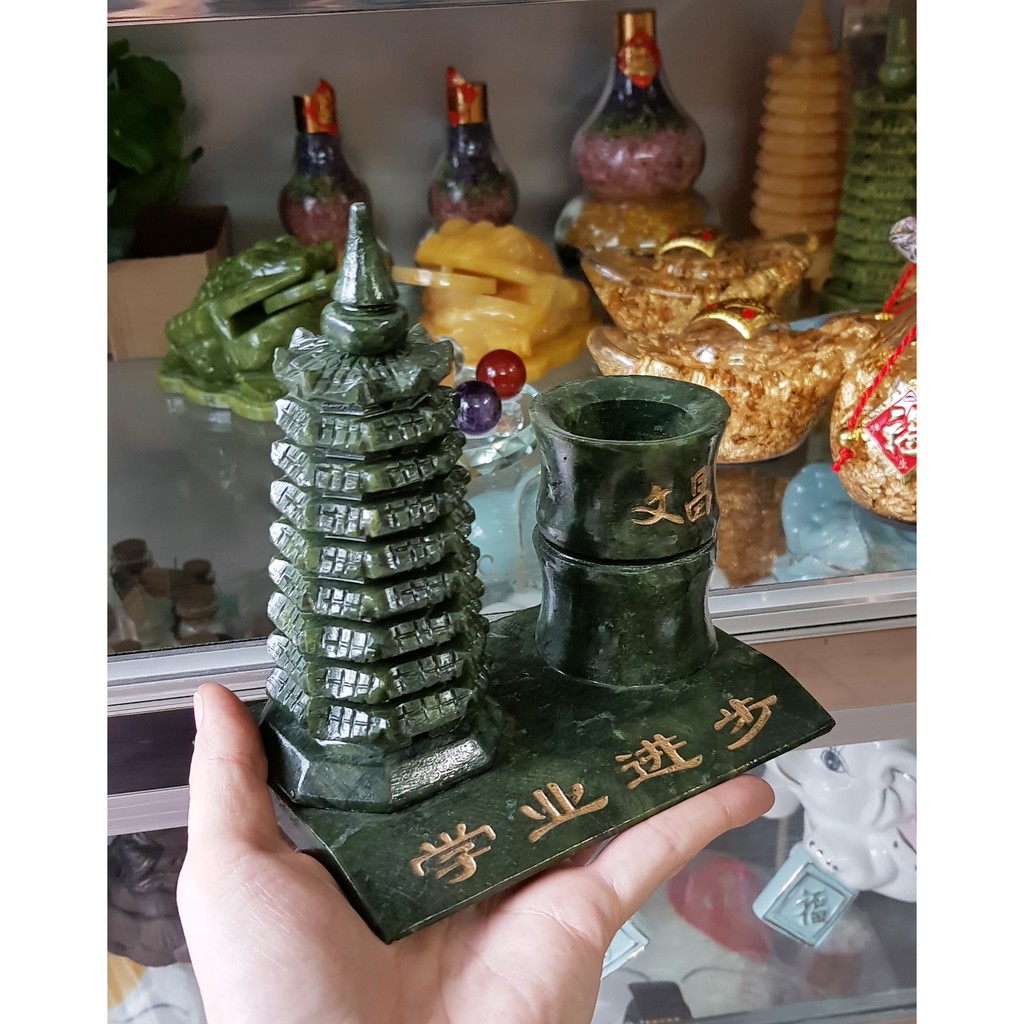 Tháp Văn Xương ống bút đá Lam Ngọc