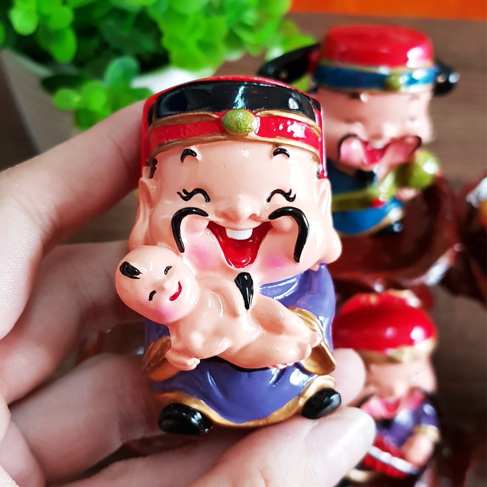 Bộ 05 tượng Ngũ Phúc Lâm Môn 6cm + đế ngang 6 ô