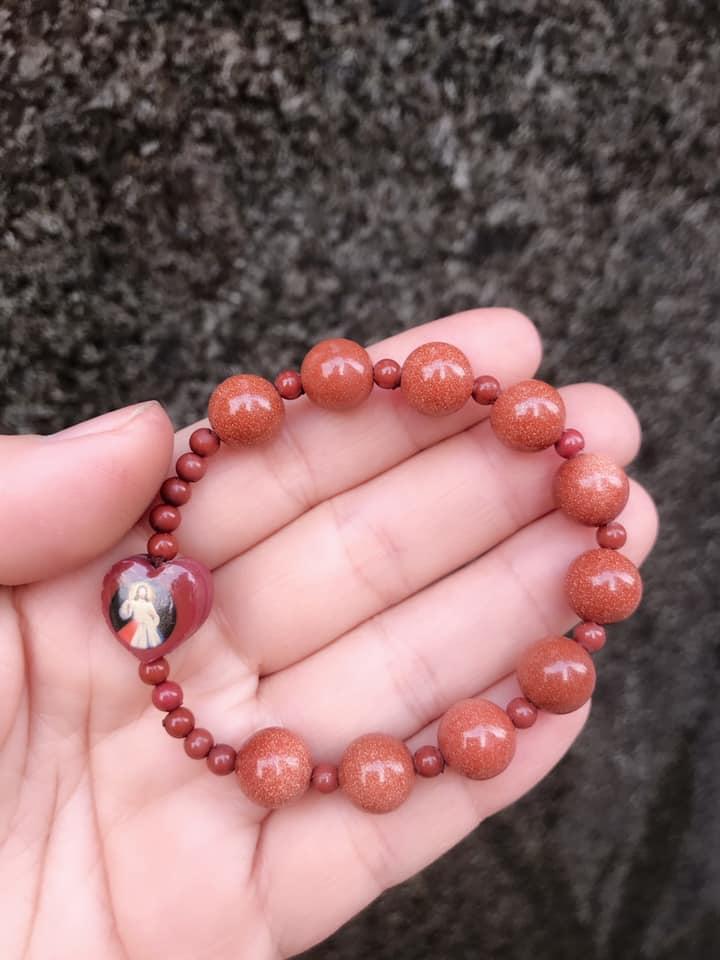 Chuỗi mân côi đá kim sa hạt 10ly