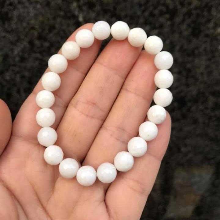 Vòng tay ốc trắng mài giác - 10MM