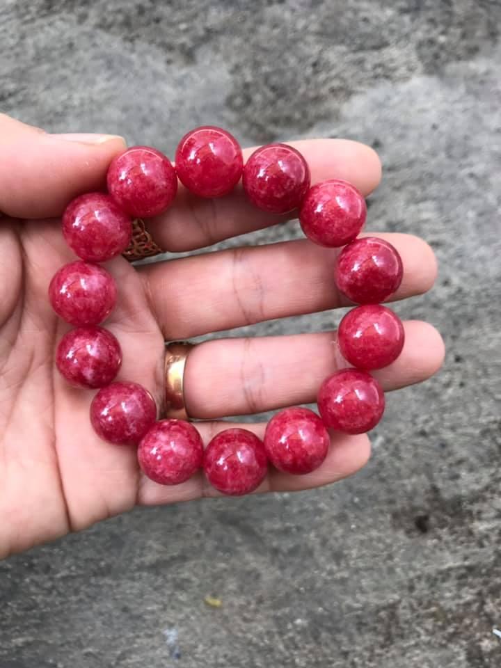 Vòng tay hồng ruby - 14MM