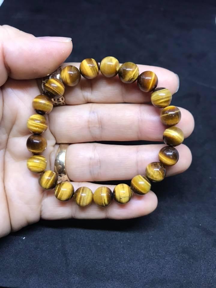 Vòng tay đá mắt hổ vàng nâu 8ly