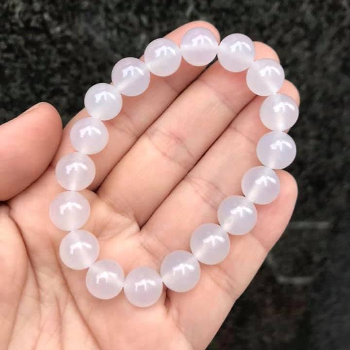 Vòng tay đá mã não trắng - size M