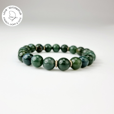 2201126 Trang sức phong thủy hộ mệnh vòng tay đá Thạch tủy Chalcedony thiên nhiên Artgem