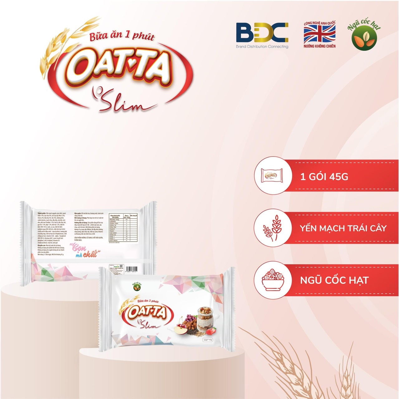 Ngũ cốc giảm cân Oatta Slim 45g (3 gói)