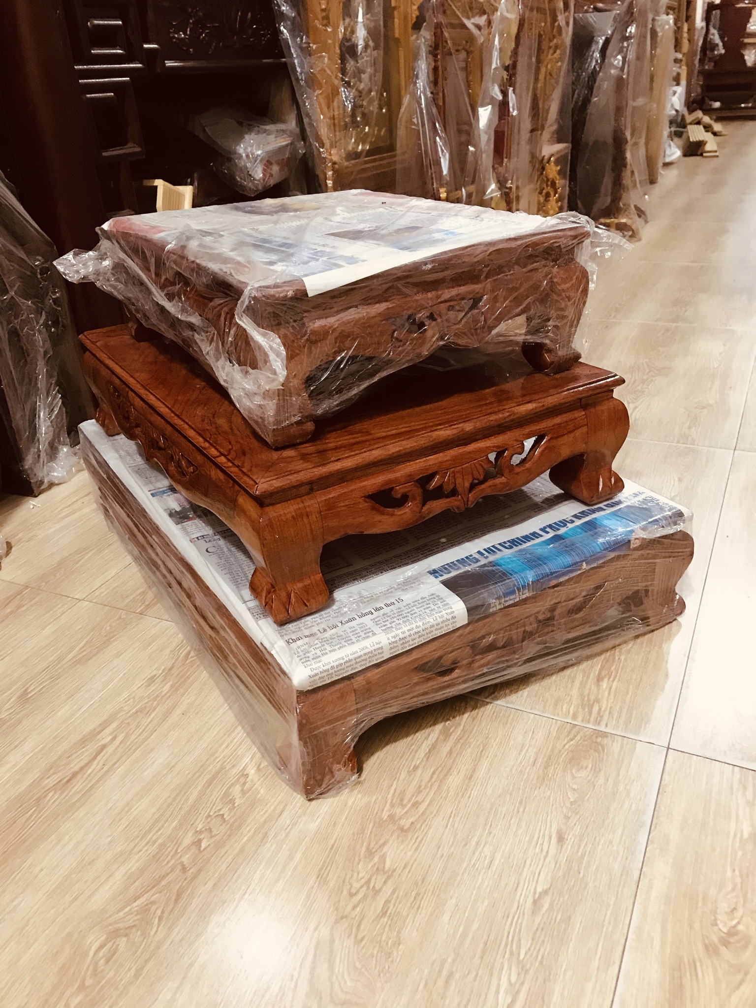 Bàn ô sin, bàn trà, mâm vuông gỗ hương 20*30