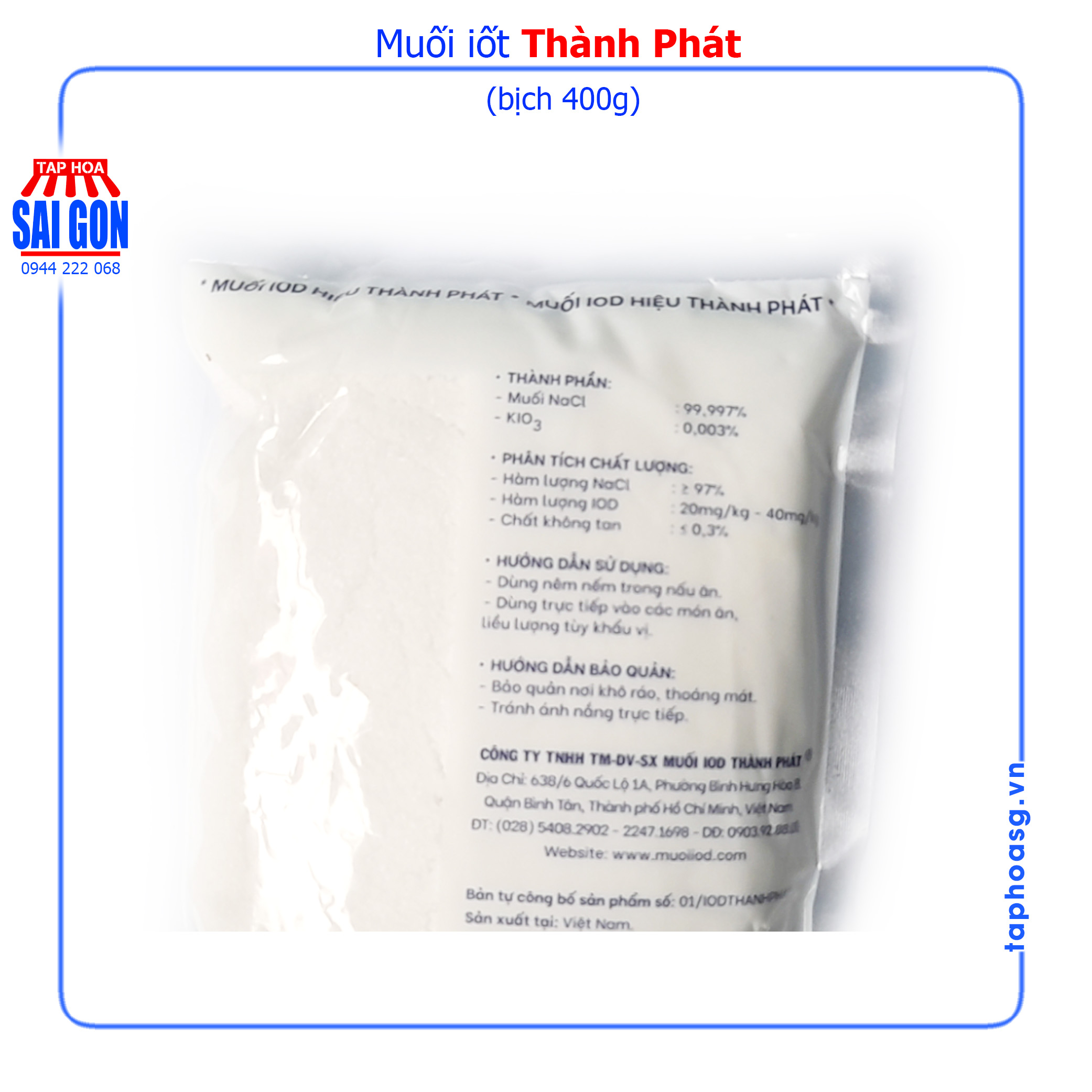 Combo 5 bịch Muối Iốt Thành Phát 400g
