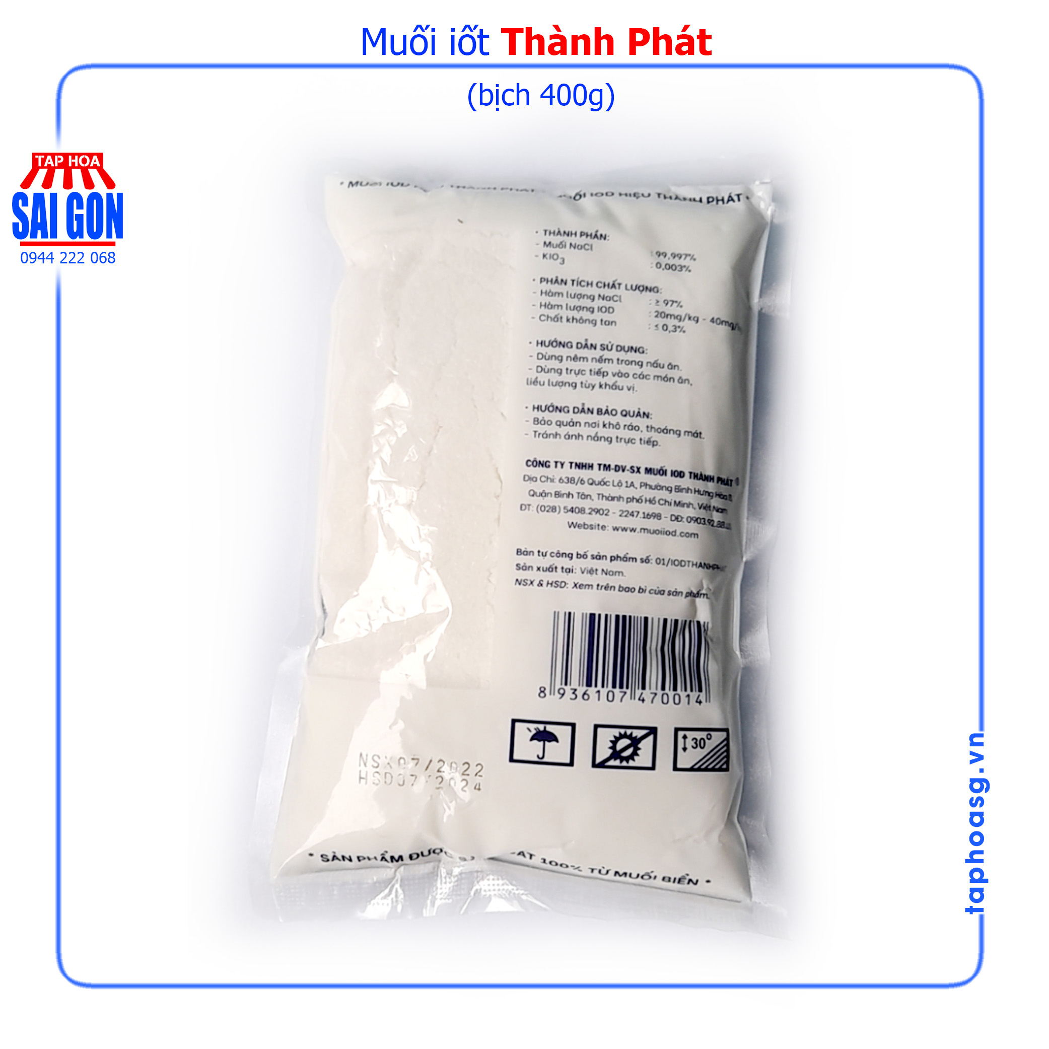 Combo 5 bịch Muối Iốt Thành Phát 400g