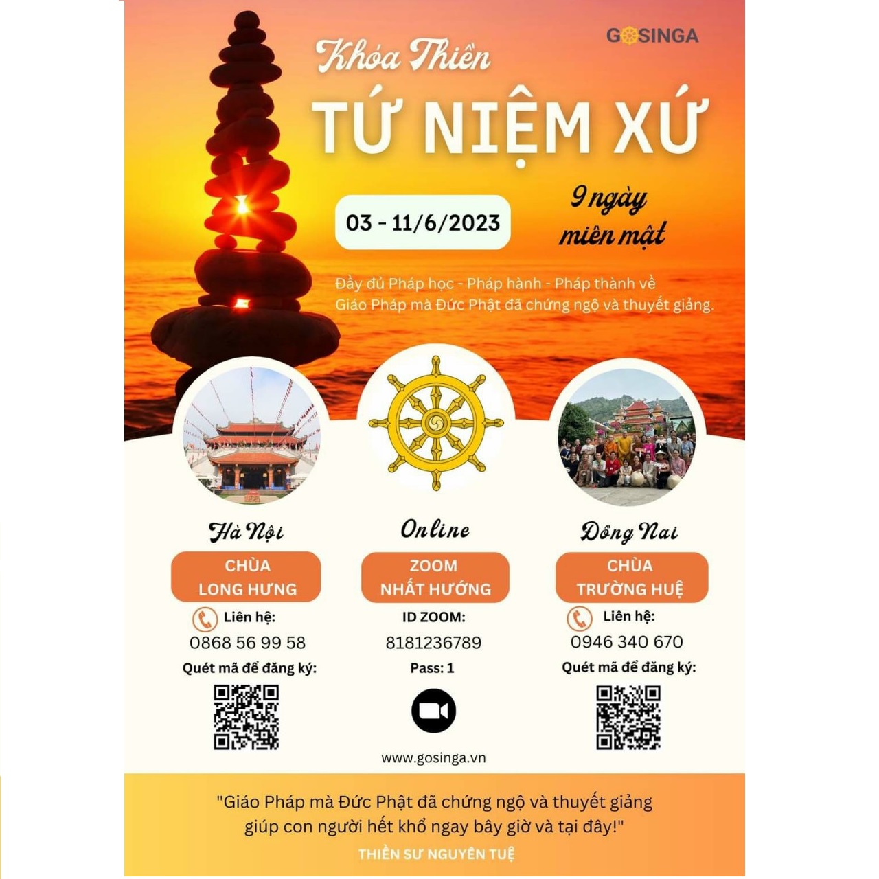 Khoá Thiền Tứ Niệm Xứ