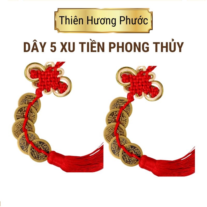 Dây 5 xu tiền phong thủy