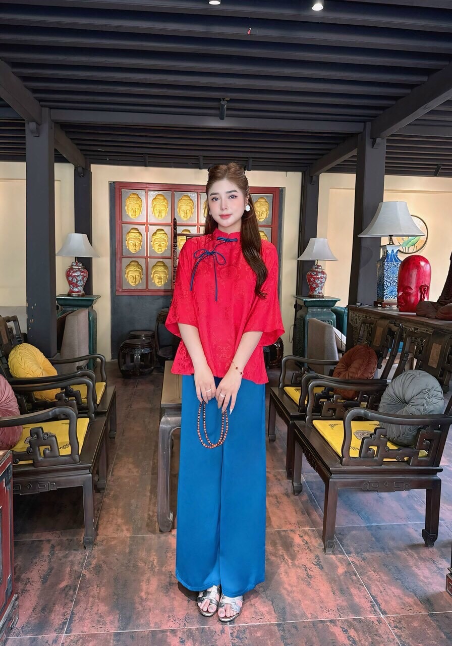 Bộ cổ tàu nơ Tằm chữ Thọ xinh sang
